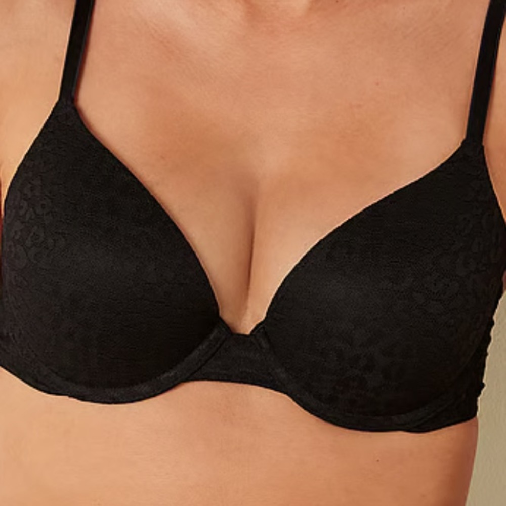 Victoria’s Secret Pink Push Up Padded Bra VS Wear Everywhere Size 34C New Black - Picture 8 of 16